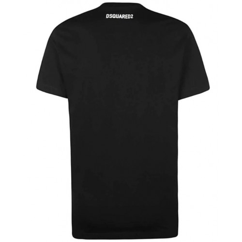 Tricou Dsquared2, Negru, Insertie text Tricou Dsquared2, Negru, Insertie text