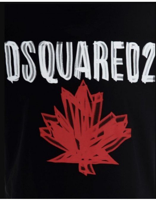 Tricou Dsquared2, Black, Insertie colorata -