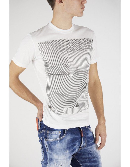 Tricou Dsquared2, D2 Leaf Graphic T-Shirt, White - S74GD0862S23009100