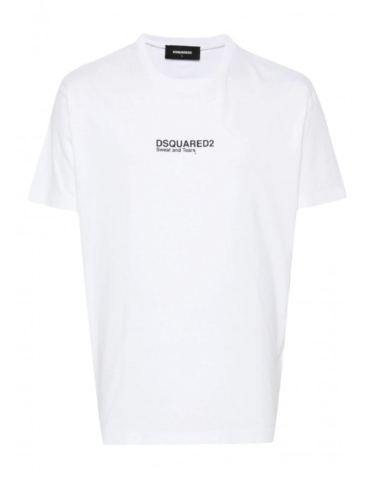 Tricou DSQUARED2, Mini Logo Print, Cool, White - S74GD0946D20020100 Tricou DSQUARED2, Mini Logo Print, Cool, White - S74GD0946D20020100