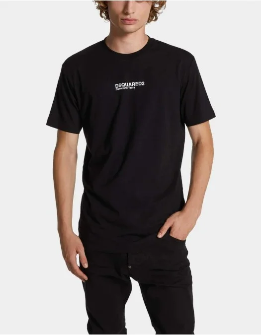 Tricou DSQUARED2, Mini Logo Print, Cool, Black - S74GD0946D20020900 Tricou DSQUARED2, Mini Logo Print, Cool, Black - S74GD0946D20020900