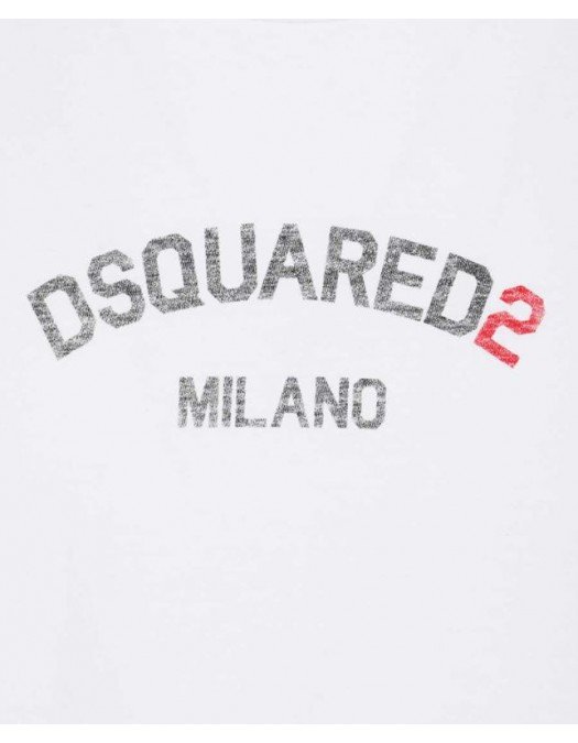 Tricou DSQUARED2, Imprimeu Dsquared2 Milano, Alb - S74GD0969S22507100