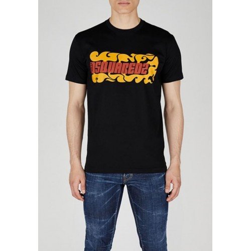 Tricou DSQUARED2, Surfer Print Multicolor, Black