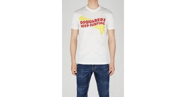 Frown Swimming pool the end Tricou DSQUARED2, Kepp Surfing Print, White - S74GD1088S23009100 -  Capodopera12