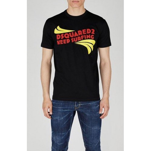 Tricou DSQUARED2, Kepp Surfing Print, Black