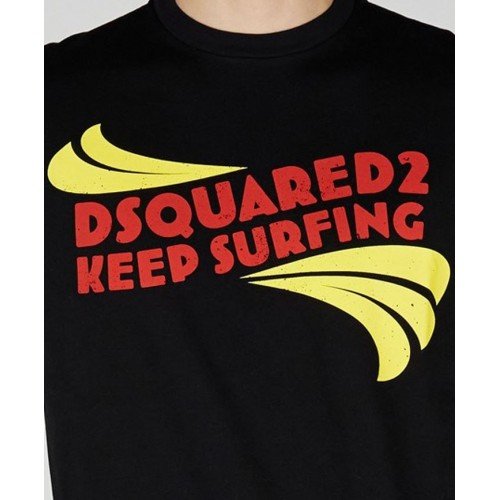 Tricou DSQUARED2, Kepp Surfing Print, Black
