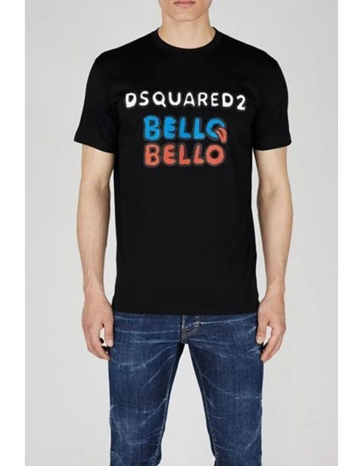 Tricou DSQUARED2, Bello Print, Black - S74GD1095S23009900