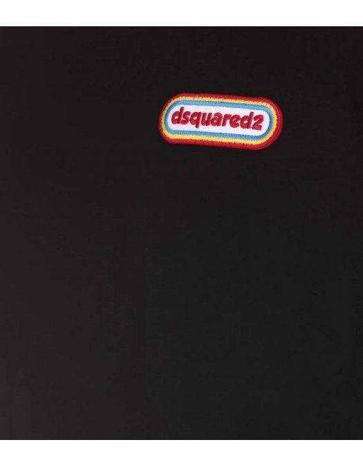 Tricou DSQUARED2, Logo Colorat Frontal, Negru - S74GD1096S23009900