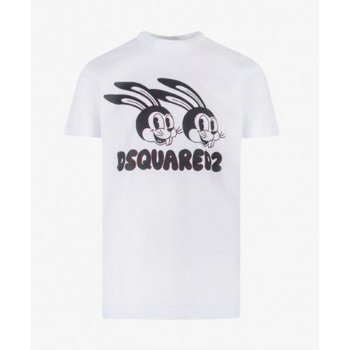 Tricou DSQUARED2, Rabbit Print, White