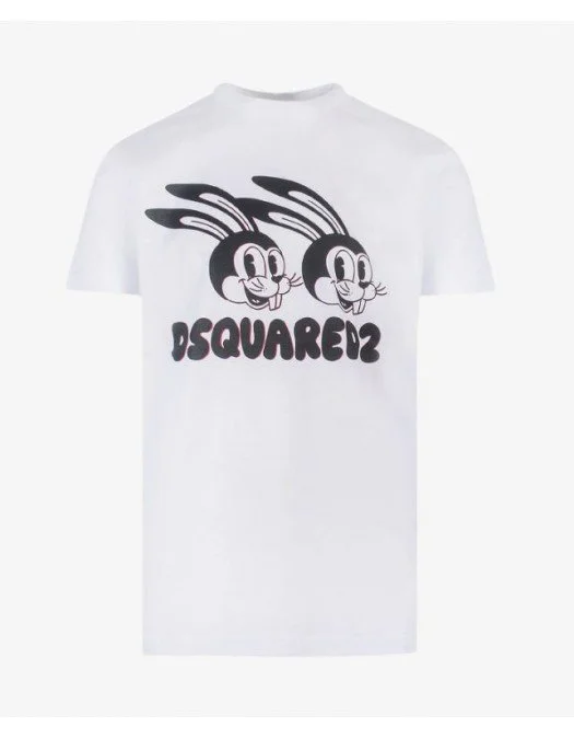 Tricou DSQUARED2, Rabbit Print, White - S74GD1136S22427100