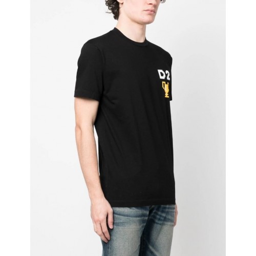 Tricou DSQUARED2, Pixel Print, Black S74GD1151S23009900 Tricou DSQUARED2, Pixel Print, Black S74GD1151S23009900