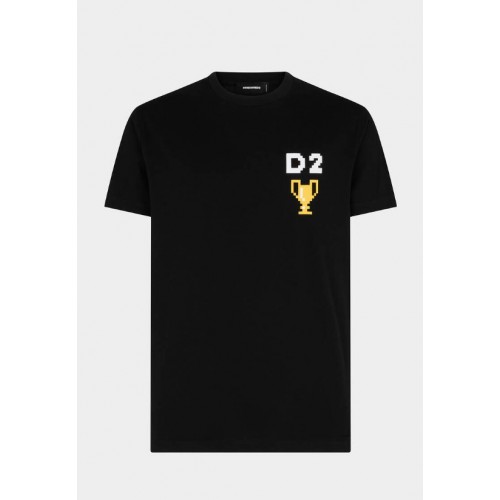 Tricou DSQUARED2, Pixel Print, Black S74GD1151S23009900 Tricou DSQUARED2, Pixel Print, Black S74GD1151S23009900