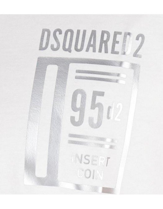 Tricou DSQUARED2, 95 D2 Silver Print, Alb - S74GD1153S23009100
