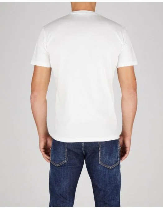 Tricou DSQUARED2, Leaf Red Logo, Alb - S74GD1159S23009100 Tricou DSQUARED2, Leaf Red Logo, Alb - S74GD1159S23009100