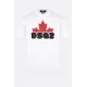 Tricou DSQUARED2, Leaf Red Logo, Alb - S74GD1159S23009100 Tricou DSQUARED2, Leaf Red Logo, Alb - S74GD1159S23009100