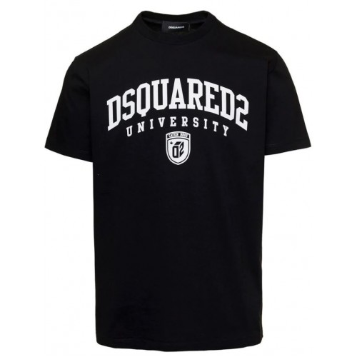 Tricou DSQUARED2, Print Frontal University, Negru