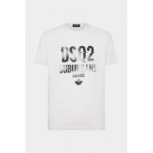 Tricou DSQUARED2, Subarbans Print, White Tricou DSQUARED2, Subarbans Print, White