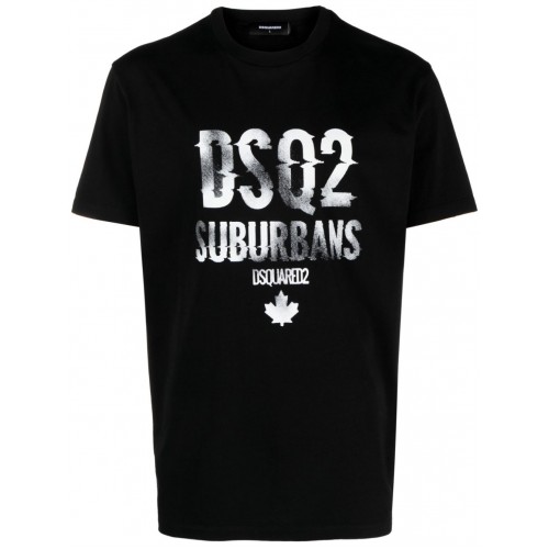 Tricou DSQUARED2, Subarbans Print, Black Tricou DSQUARED2, Subarbans Print, Black