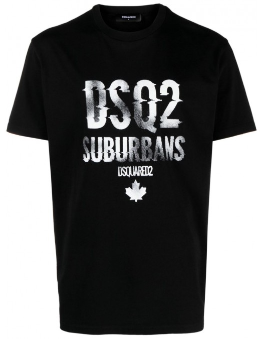 Tricou DSQUARED2, Subarbans Print, Black - S74GD1219D20014900