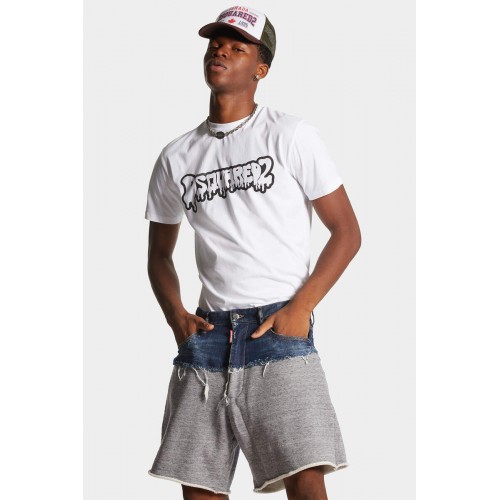 Tricou DSQUARED2, Brand Print, S74GD1221D20014100 Tricou DSQUARED2, Brand Print, S74GD1221D20014100