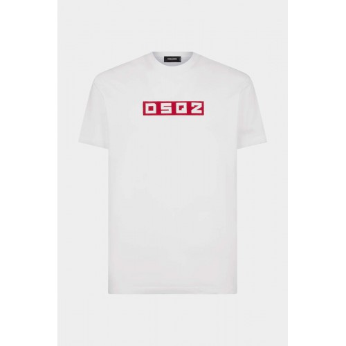 Tricou DSQUARED2, Red Print DSQ2, White Tricou DSQUARED2, Red Print DSQ2, White