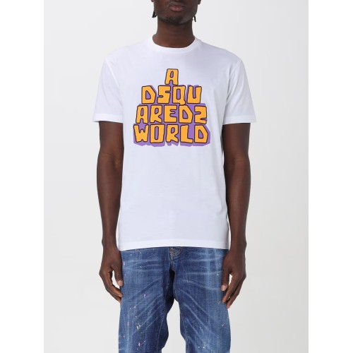 Tricou DSQUARED2, Slogan Print, Alb Tricou DSQUARED2, Slogan Print, Alb