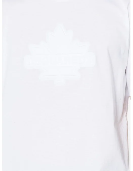 Tricou DSQUARED2, Leaf Print, White - S74GD1231S23009100