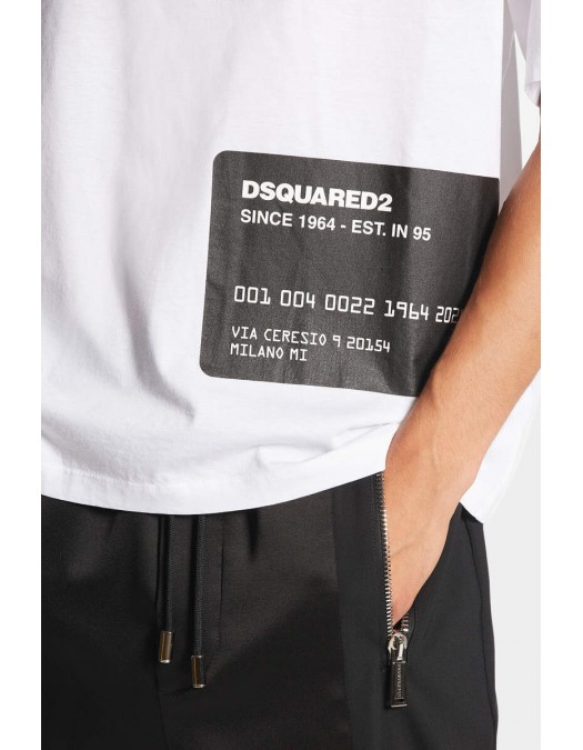 Tricou DSQUARED2, Frontal Print, White - S74GD1237S23009100