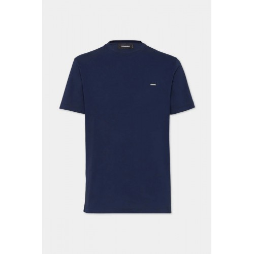 Tricou DSQUARED2, Logo Plaque Insert, Cool Fit, Navy Blue Tricou DSQUARED2, Logo Plaque Insert, Cool Fit, Navy Blue