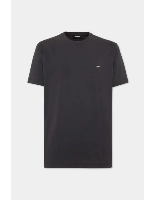 Tricou DSQUARED2, Logo Plaque Insert, Grey - S74GD1253D20020860 Tricou DSQUARED2, Logo Plaque Insert, Grey - S74GD1253D20020860