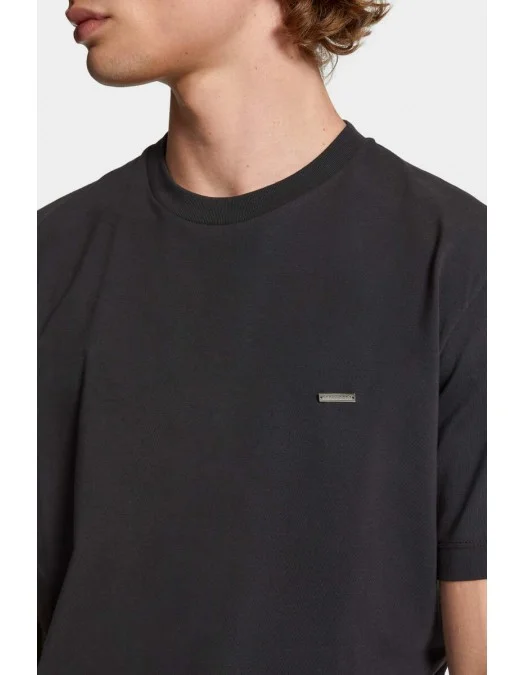 Tricou DSQUARED2, Logo Plaque Insert, Grey - S74GD1253D20020860 Tricou DSQUARED2, Logo Plaque Insert, Grey - S74GD1253D20020860