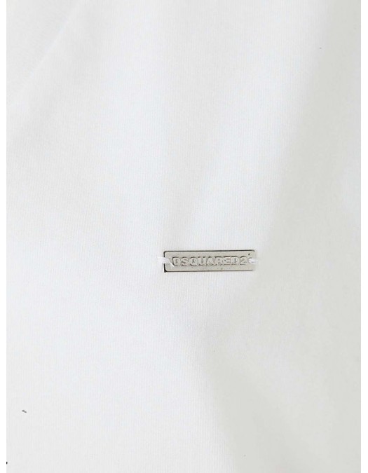 Tricou DSQUARED2, Brand Logo, Guler V White - S74GD1254S24662100
