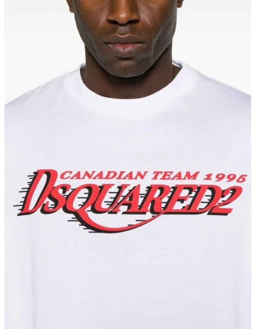 TRICOU DSQUARED2, Team 1995 Print, White - S74GD1257S23009100