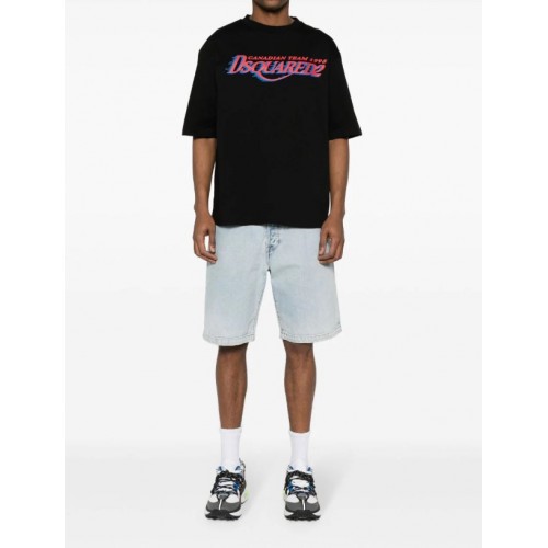 TRICOU DSQUARED2, Team 1995 Print, Black  TRICOU DSQUARED2, Team 1995 Print, Black