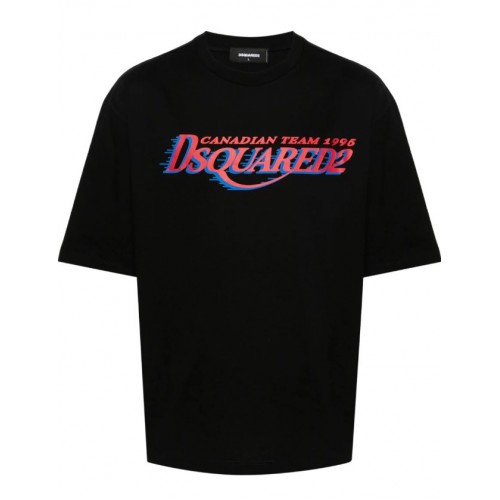 TRICOU DSQUARED2, Team 1995 Print, Black  TRICOU DSQUARED2, Team 1995 Print, Black