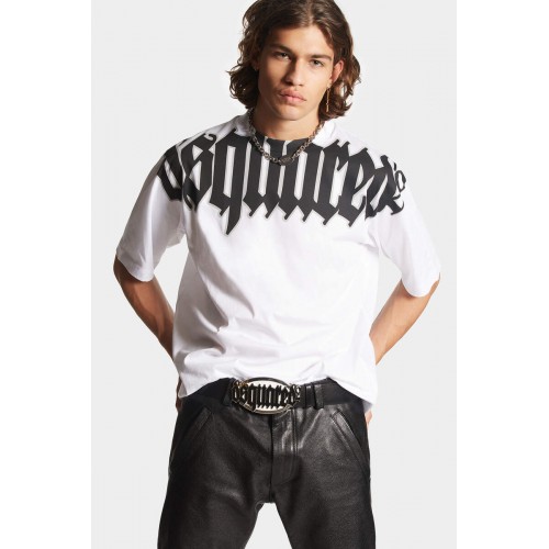 Tricou DSQUARED2, Logo Brand Print, White Tricou DSQUARED2, Logo Brand Print, White