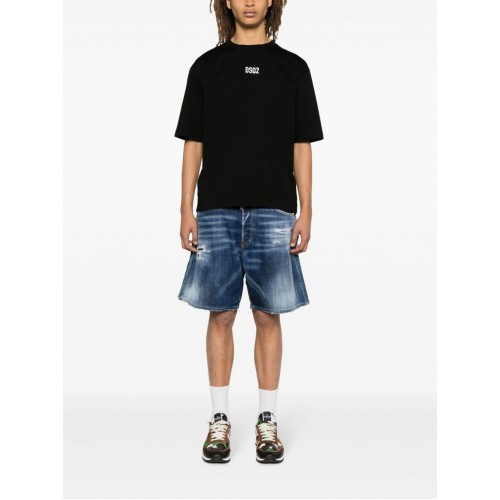 Tricou DSQUARED2, Brand Logo, Black S74GD1267S23009900 Tricou DSQUARED2, Brand Logo, Black S74GD1267S23009900