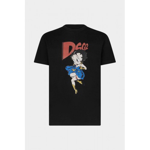 Tricou DSQUARED2, Betty Boop Print, Negru Tricou DSQUARED2, Betty Boop Print, Negru