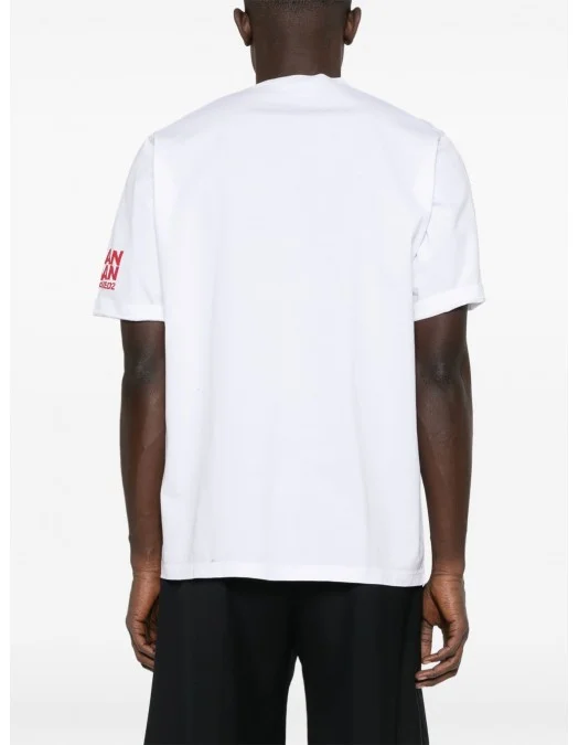 Tricou DSQUARED2, Round Neck, Simple, Red Logo, White - S74GD1300S22427100 Tricou DSQUARED2, Round Neck, Simple, Red Logo, White - S74GD1300S22427100