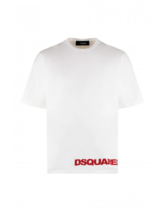 Tricou DSQUARED2, Classic White, Red Logo Insert - S74GD1301S22427100