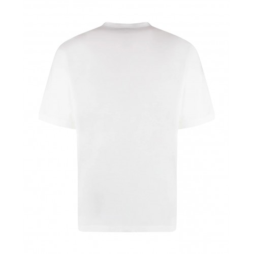 Tricou DSQUARED2, Classic White, Red Logo Insert, Loose Fit Tricou DSQUARED2, Classic White, Red Logo Insert, Loose Fit