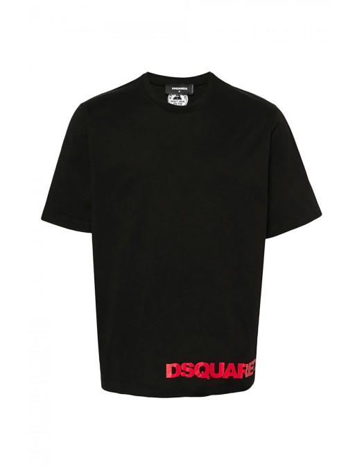 Tricou DSQUARED2, Classic Black, Red Logo Insert - S74GD1301S22427900