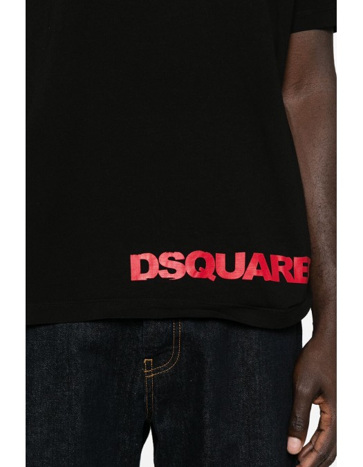 Tricou DSQUARED2, Classic Black, Red Logo Insert - S74GD1301S22427900