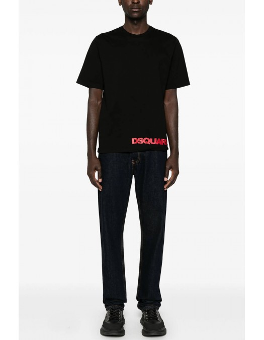 Tricou DSQUARED2, Classic Black, Red Logo Insert - S74GD1301S22427900