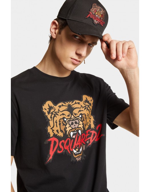 Tricou DSQUARED2, Classic Black, Bear Insert, Cool Fit - S74GD1316D20014900