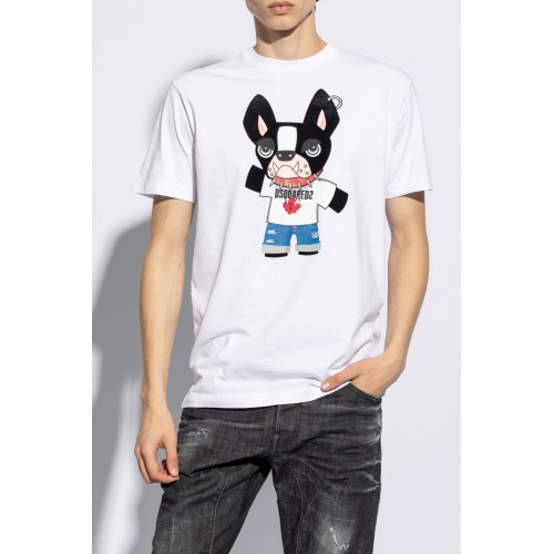 Tricou DSQUARED2, French Bulldog Print, Man Tricou DSQUARED2, French Bulldog Print, Man