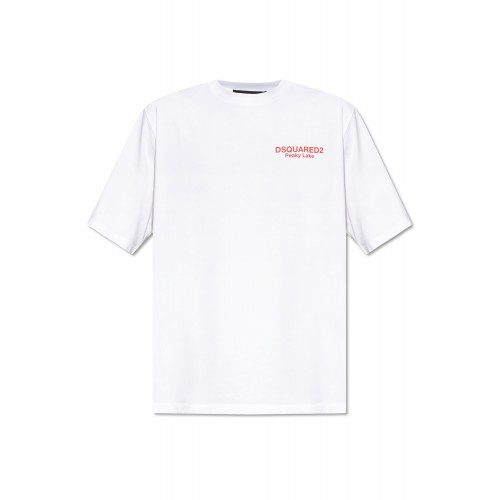 Tricou DSQUARED2, Peaky Lake, White Tricou DSQUARED2, Peaky Lake, White