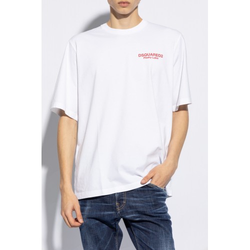 Tricou DSQUARED2, Peaky Lake, White Tricou DSQUARED2, Peaky Lake, White