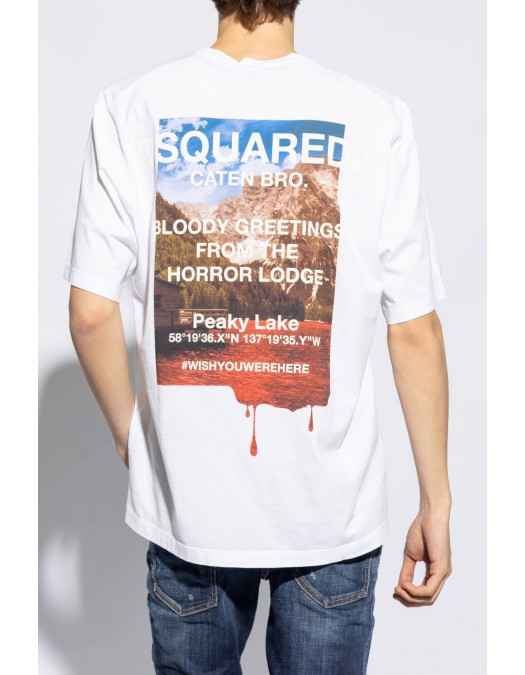 Tricou DSQUARED2, Peaky Lake, White - S74GD1335S24662100