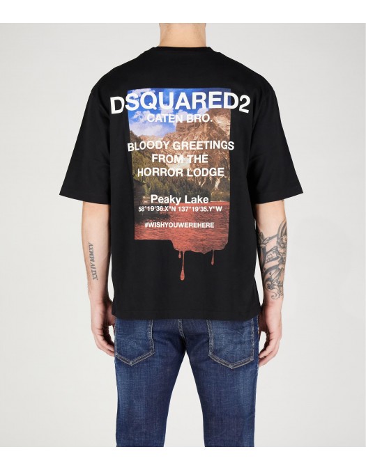 Tricou DSQUARED2, Peaky Lake, Black - S74GD1335S24662100